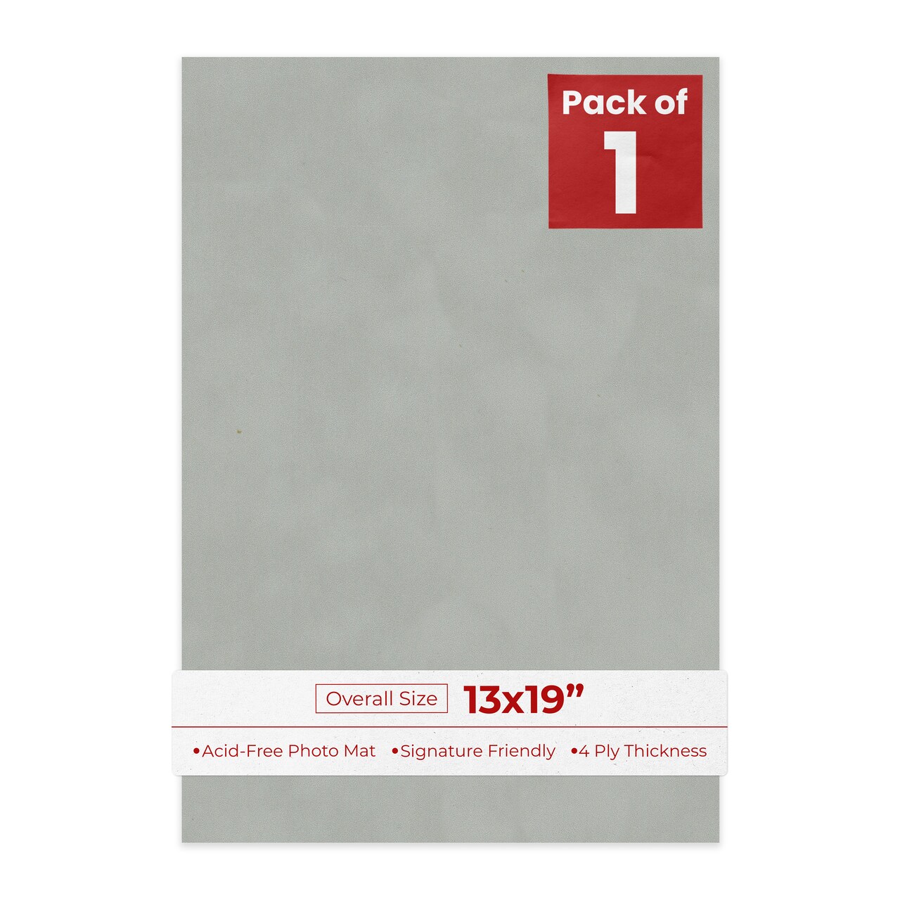 Light Grey Suede 13x19 Uncut Mat Board - Blank Sheets, No Opening